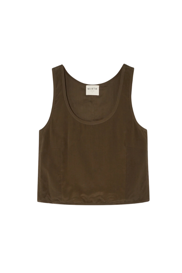 Loreto Silk Tank in Chocolate