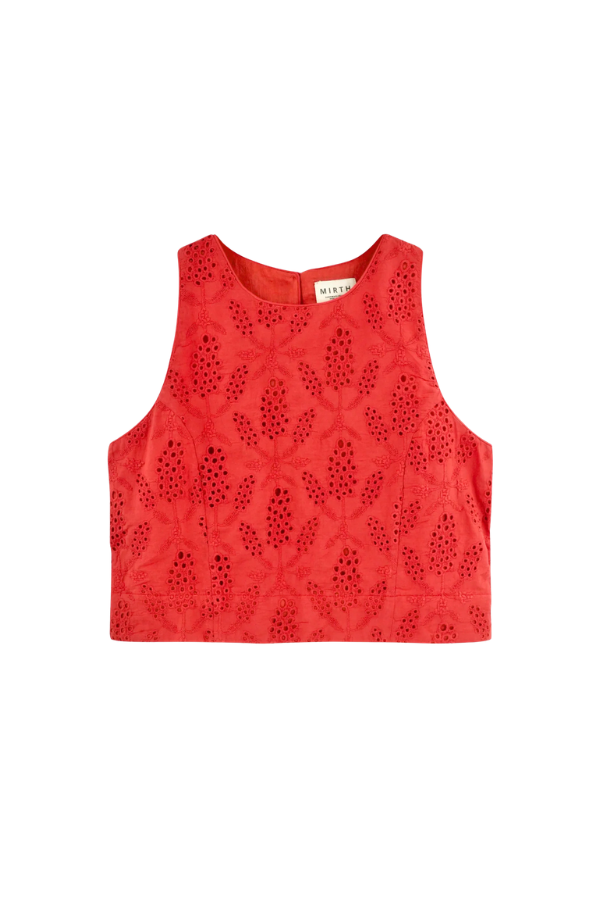 Santanyi Tank in Chili Hyacinth Eyelet
