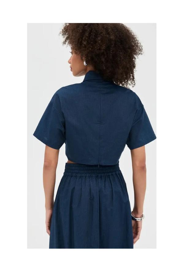 Myriam Blouse in Navy Denim