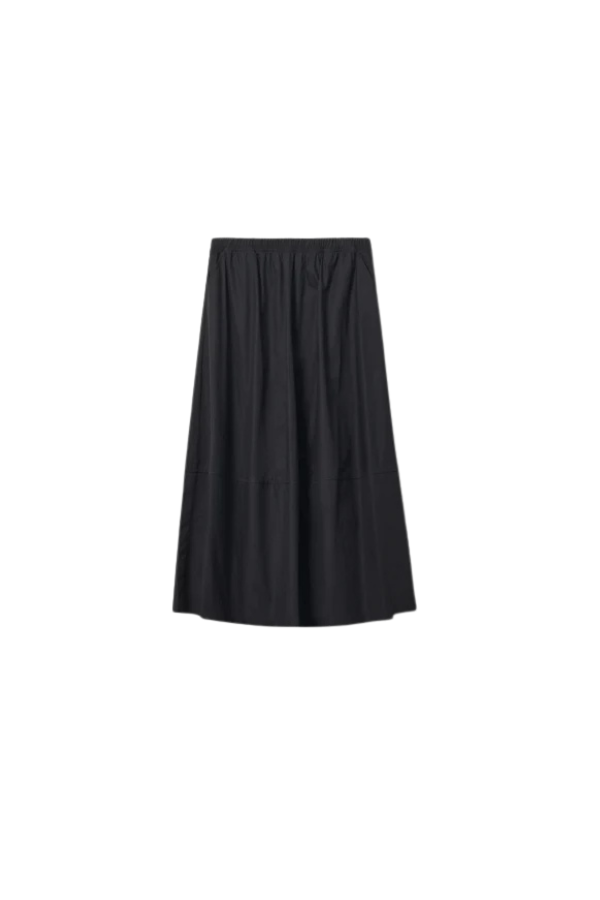 Minka Cotton Poplin Skirt in True Black