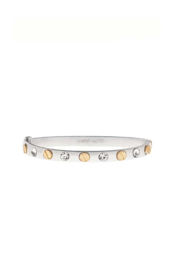 Nailhead Metal Hinge Bangle
