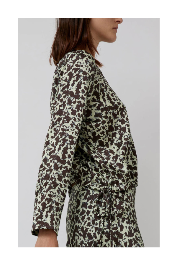 Ana Top in Mint Ink Blot