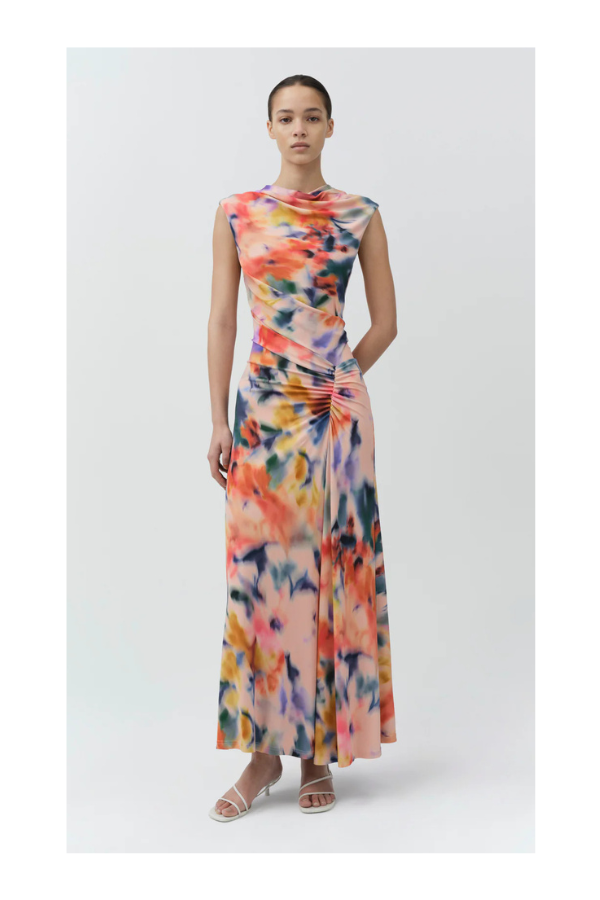 Acacia S/L Midi Dress in Daisy Multi
