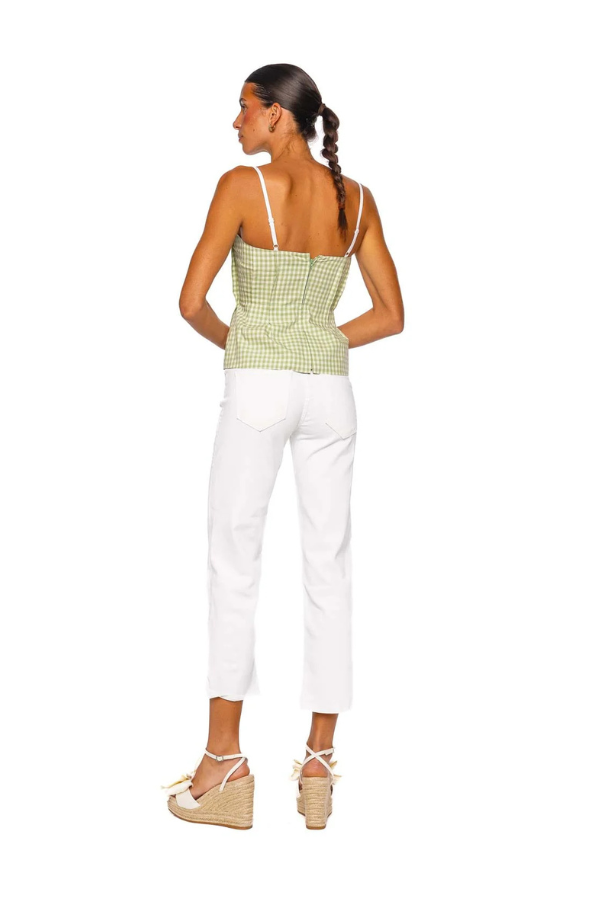 Charlee Bustier Top in Lime Gingham