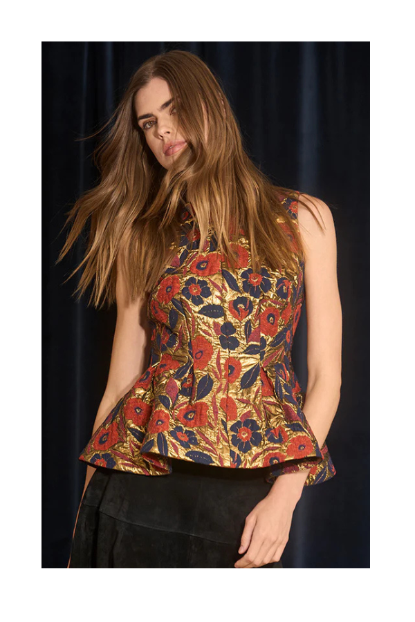 Marlow Top in Gilded Jacquard