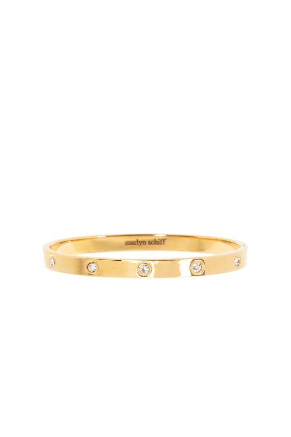 Waterproof Crystal Dotted Bangle in Gold