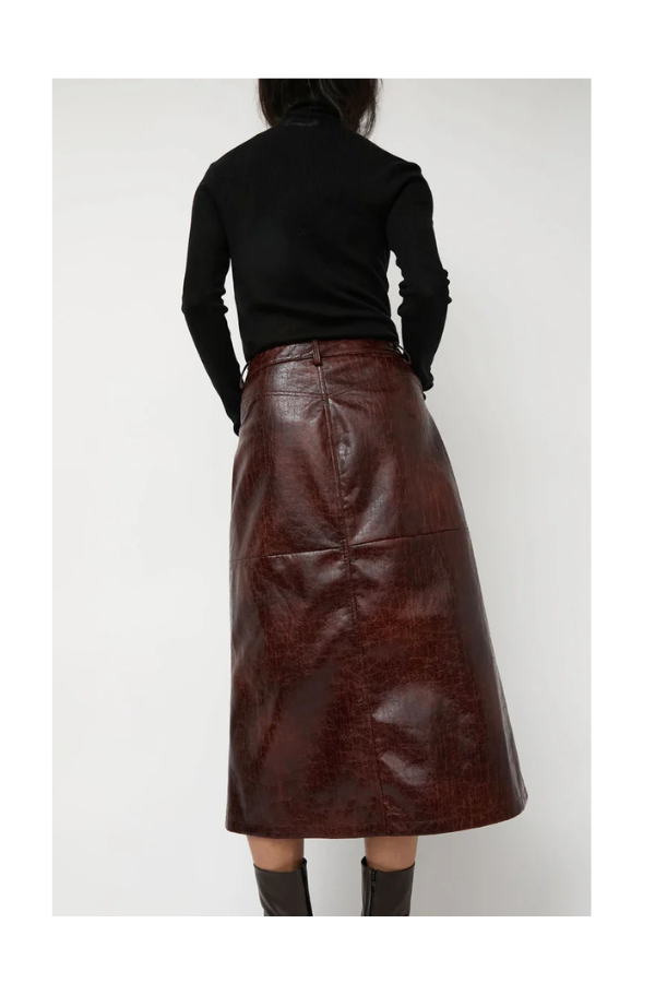 Aimee Skirt in Brown Crackle