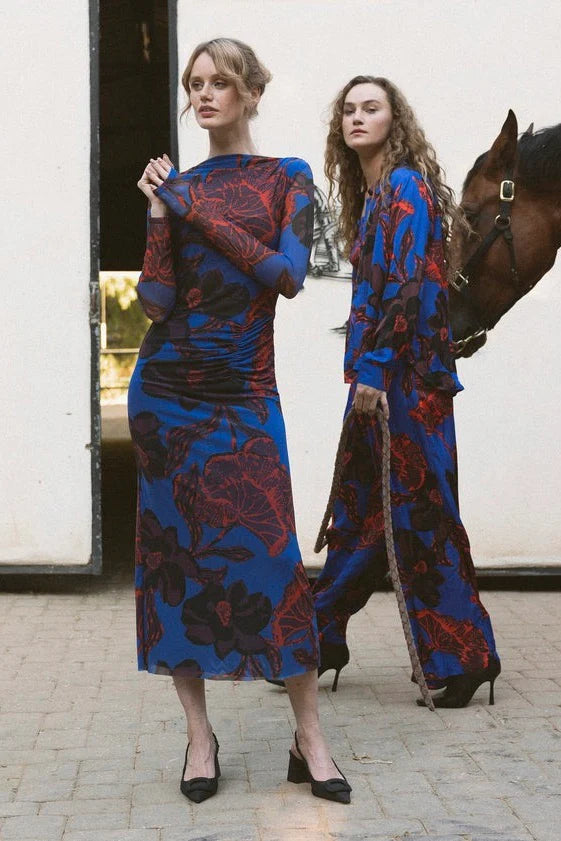 Katya Ankle Dress in La Rouge Print