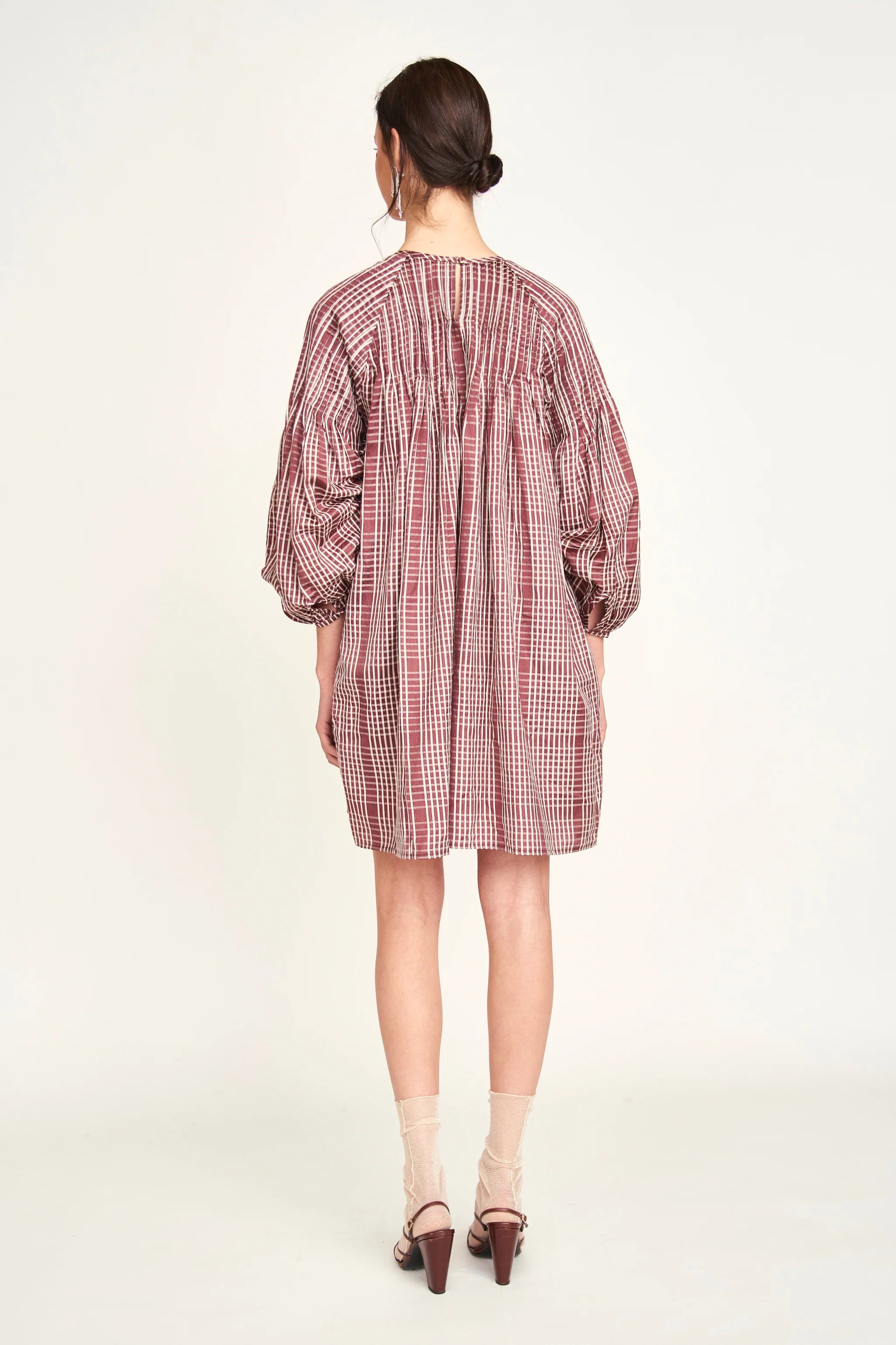 Kerala Dress in Merlot Plaid