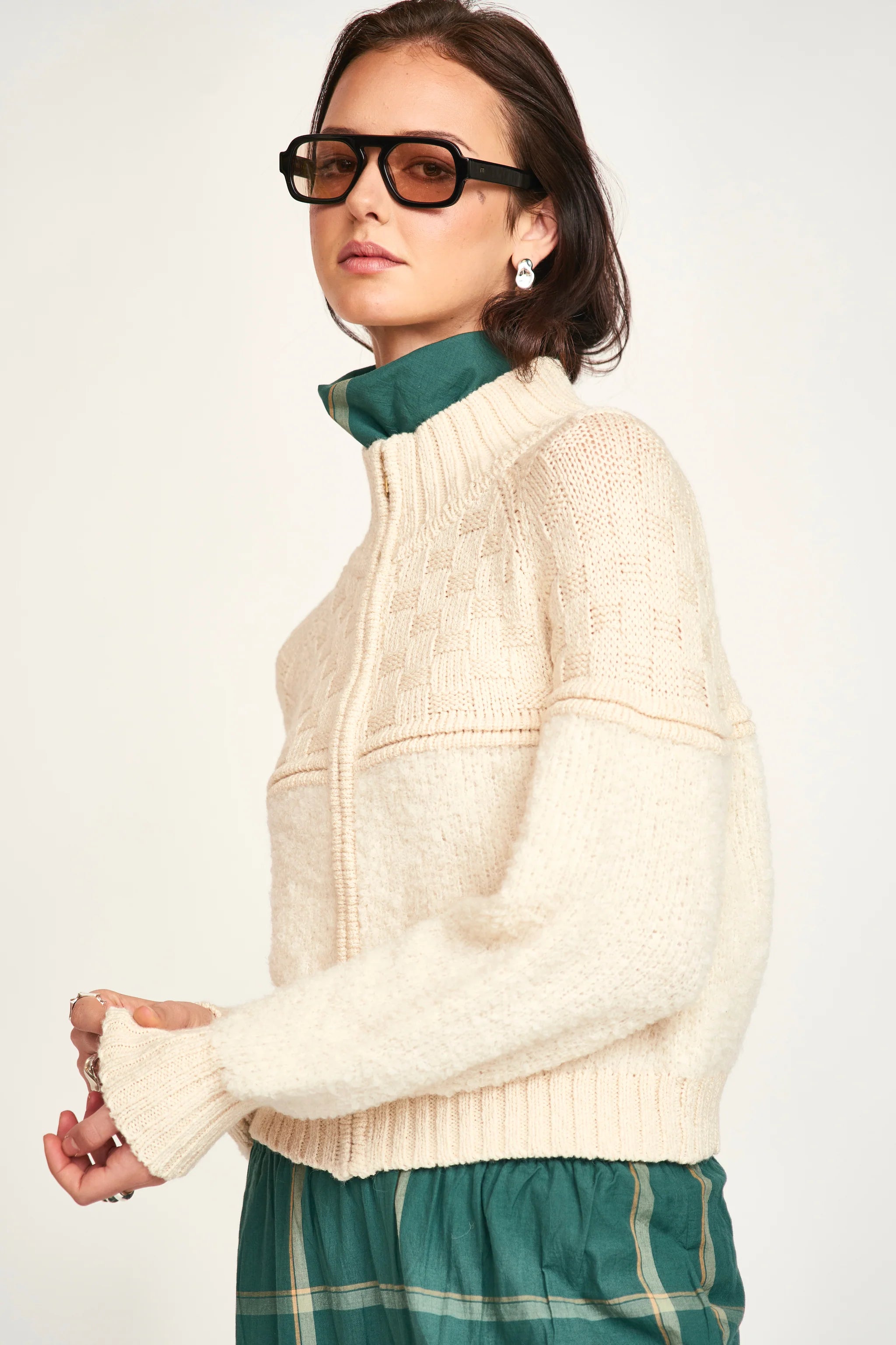 Klosters Zip Sweater in Alabaster