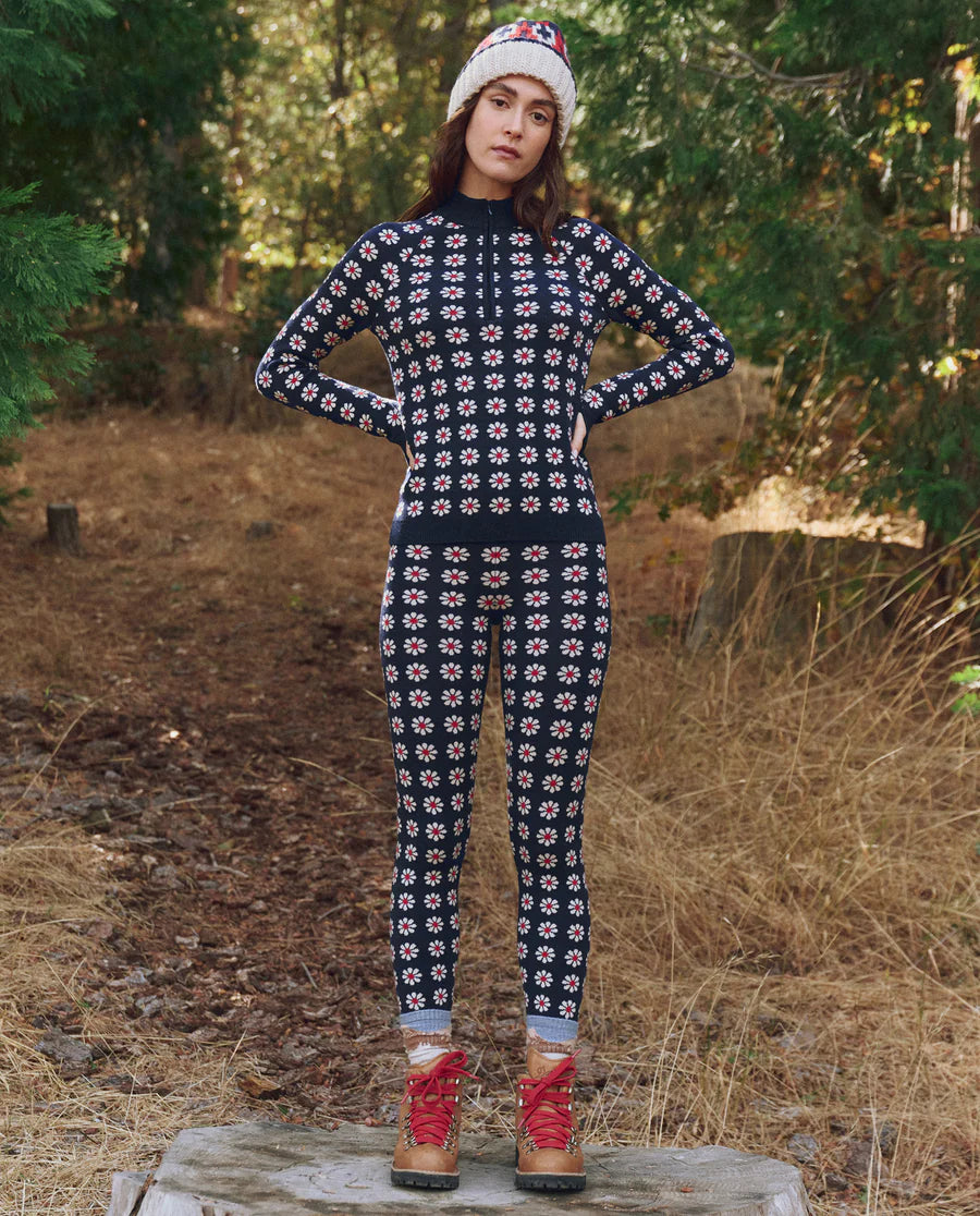 The Merino Quarter Zip in Frosted Daisy