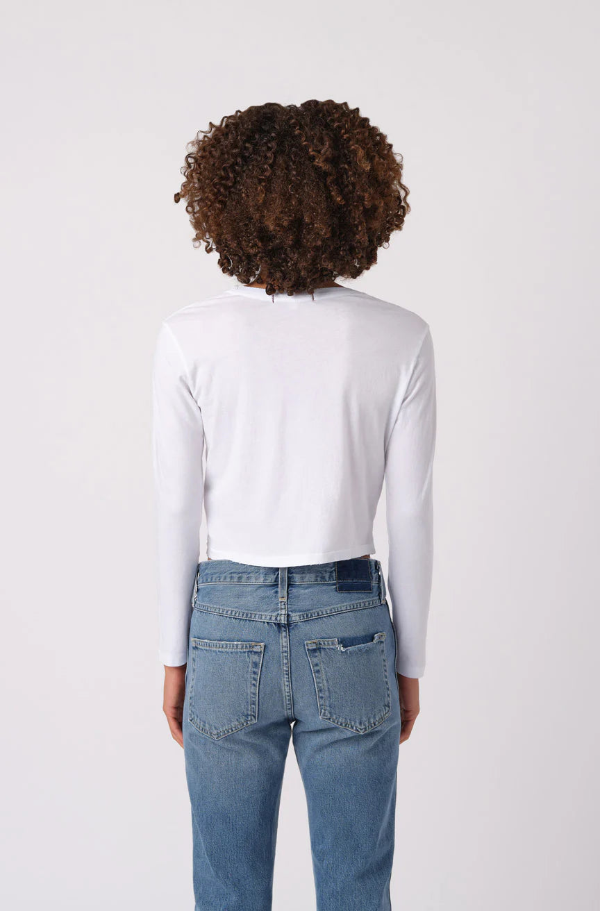 Long Sleeve Babe Tee in White