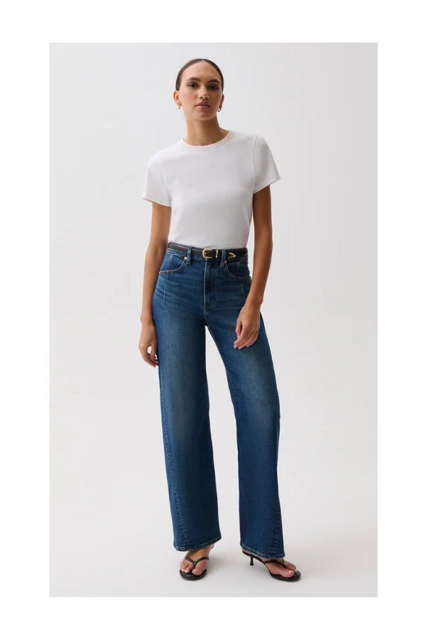 Kyra High Rise Bowed Wide Leg in Inkwell