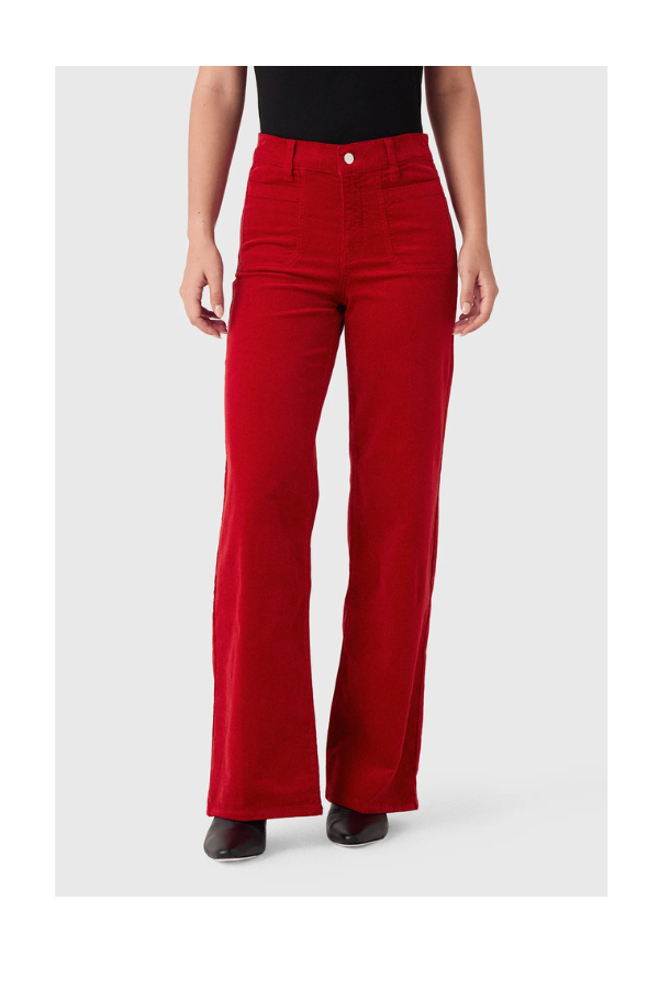Le Slim Palazzo Moidernist Pckt Corduroy in Lipstick