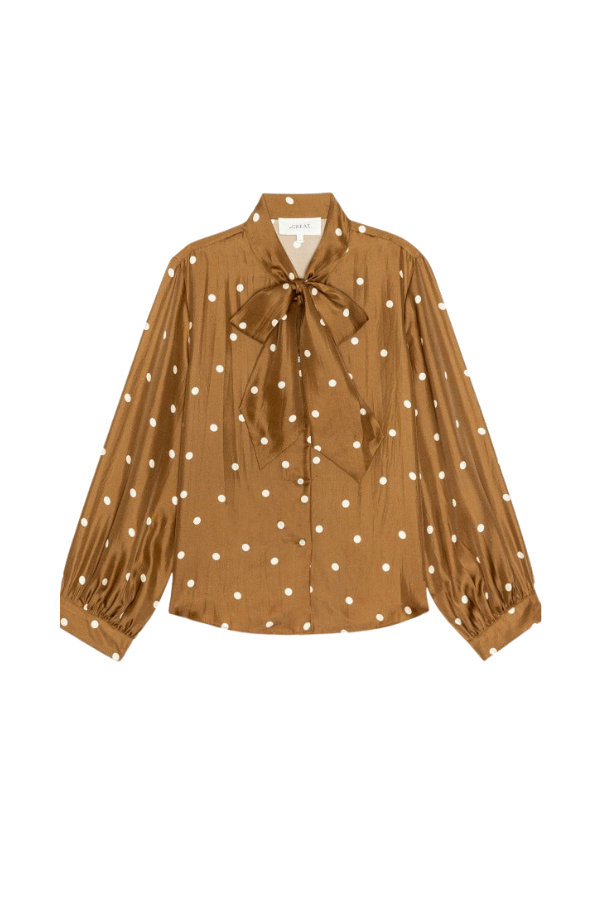 The Zenith Top in Copper Bubble Dot