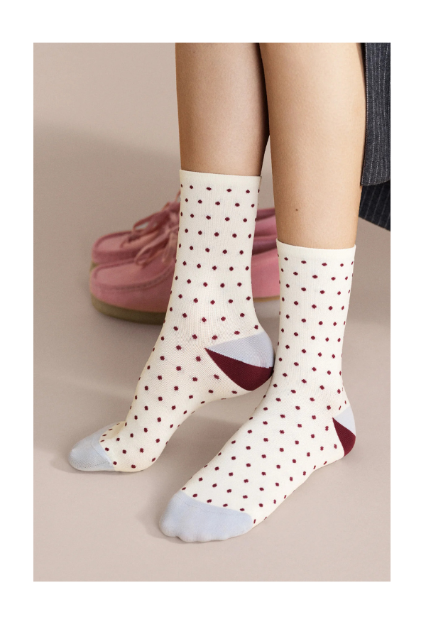 Tiny Dot Sporty Crew in Ivory