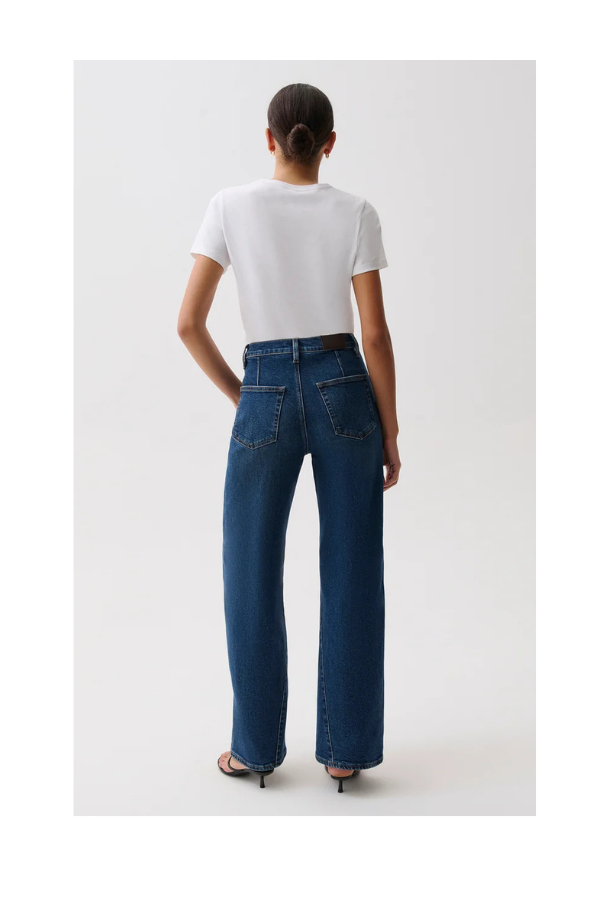Kyra High Rise Bowed Wide Leg in Inkwell