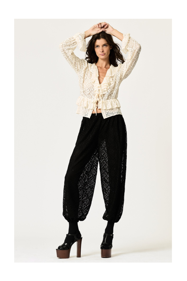 Andie Lace Pants in Black Lace