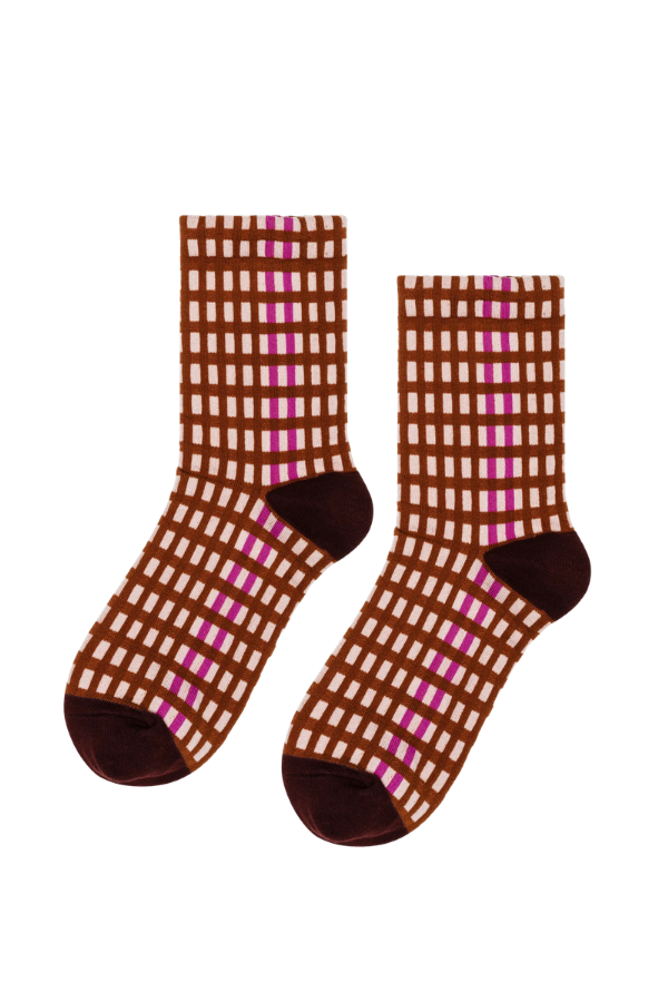 Skyscraper Stripe Crew in Brown