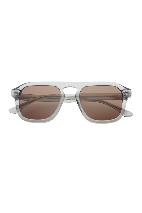 Addison Acetate Unisex Aviator Sun Crystal Gray/Brwn