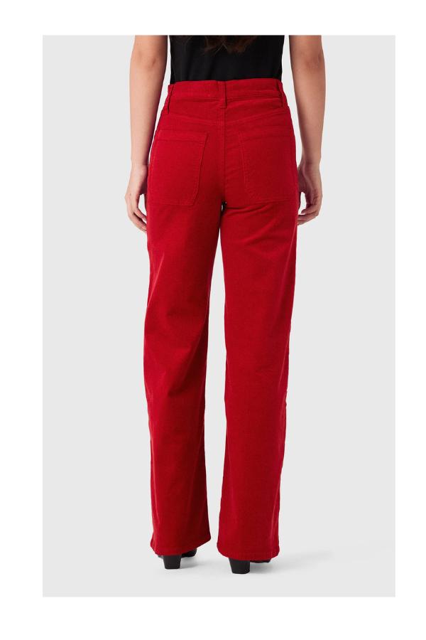 Le Slim Palazzo Moidernist Pckt Corduroy in Lipstick