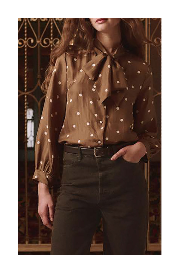 The Zenith Top in Copper Bubble Dot