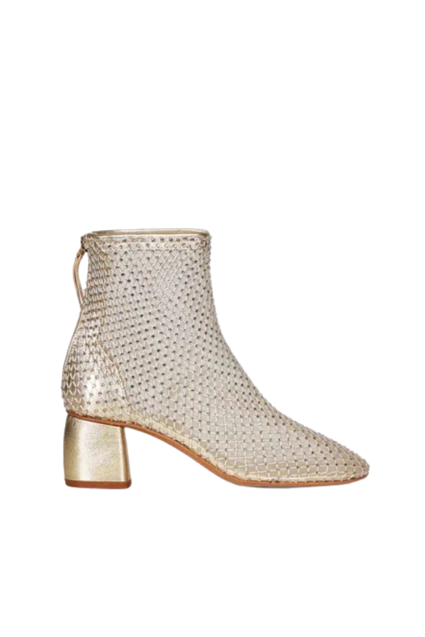 My Alma Strass Mesh Chic Ankle Boots in Platino