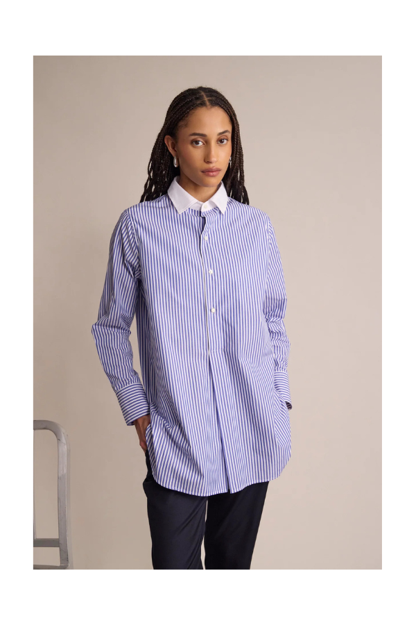 Blair Shirt in White Blue