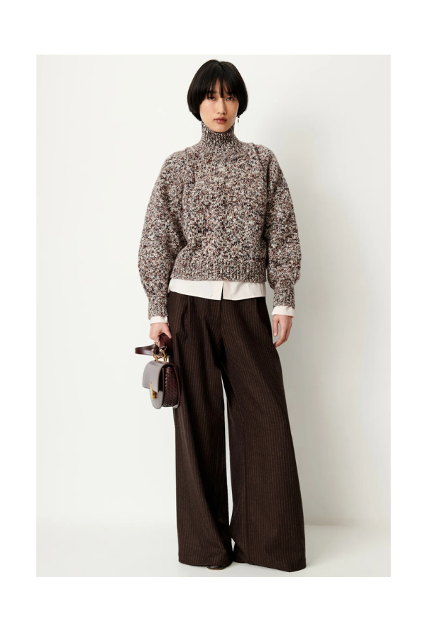 Orozco Lg Pant w/ Pleats in Pause Cafe