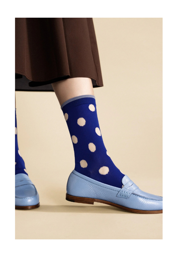 Sheer Dot Crew in Cobalt