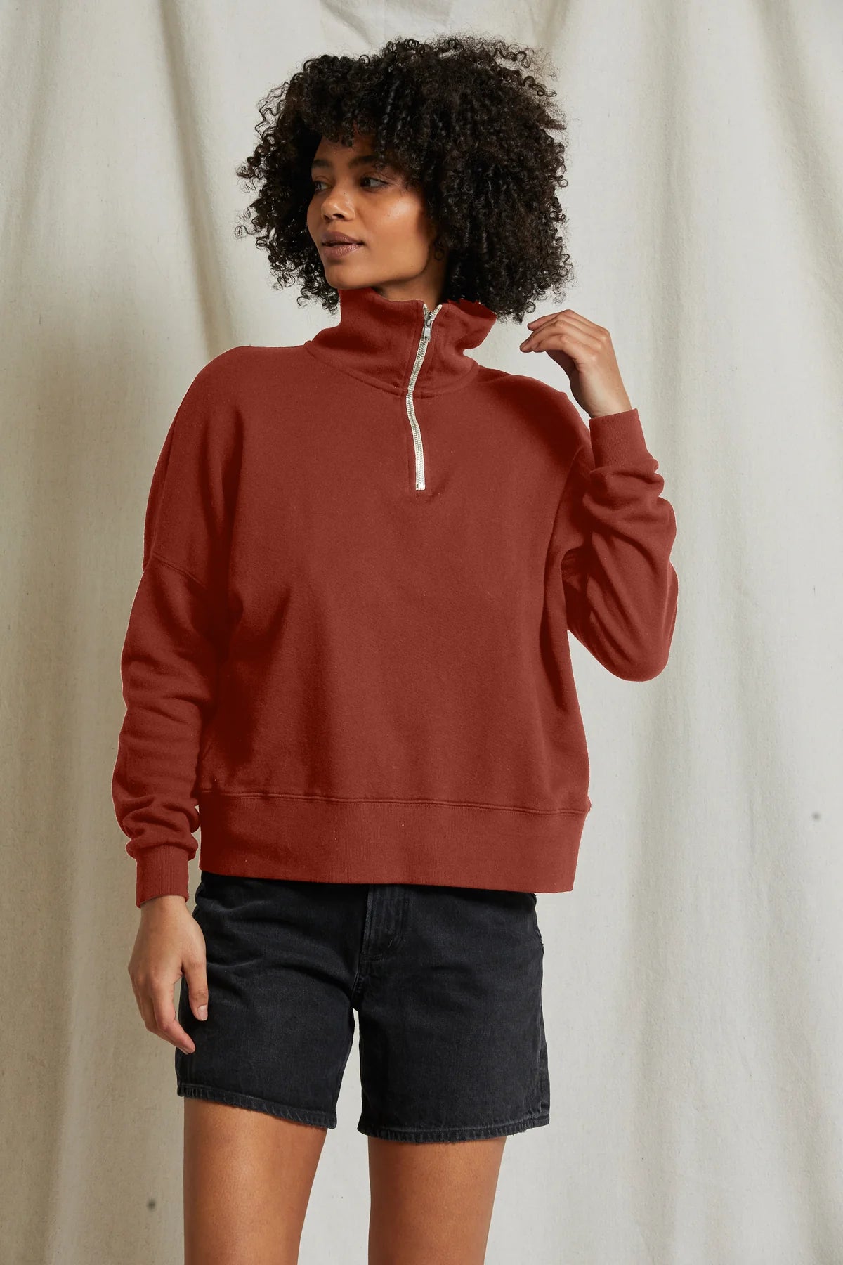 Maren Half Zip in Russet