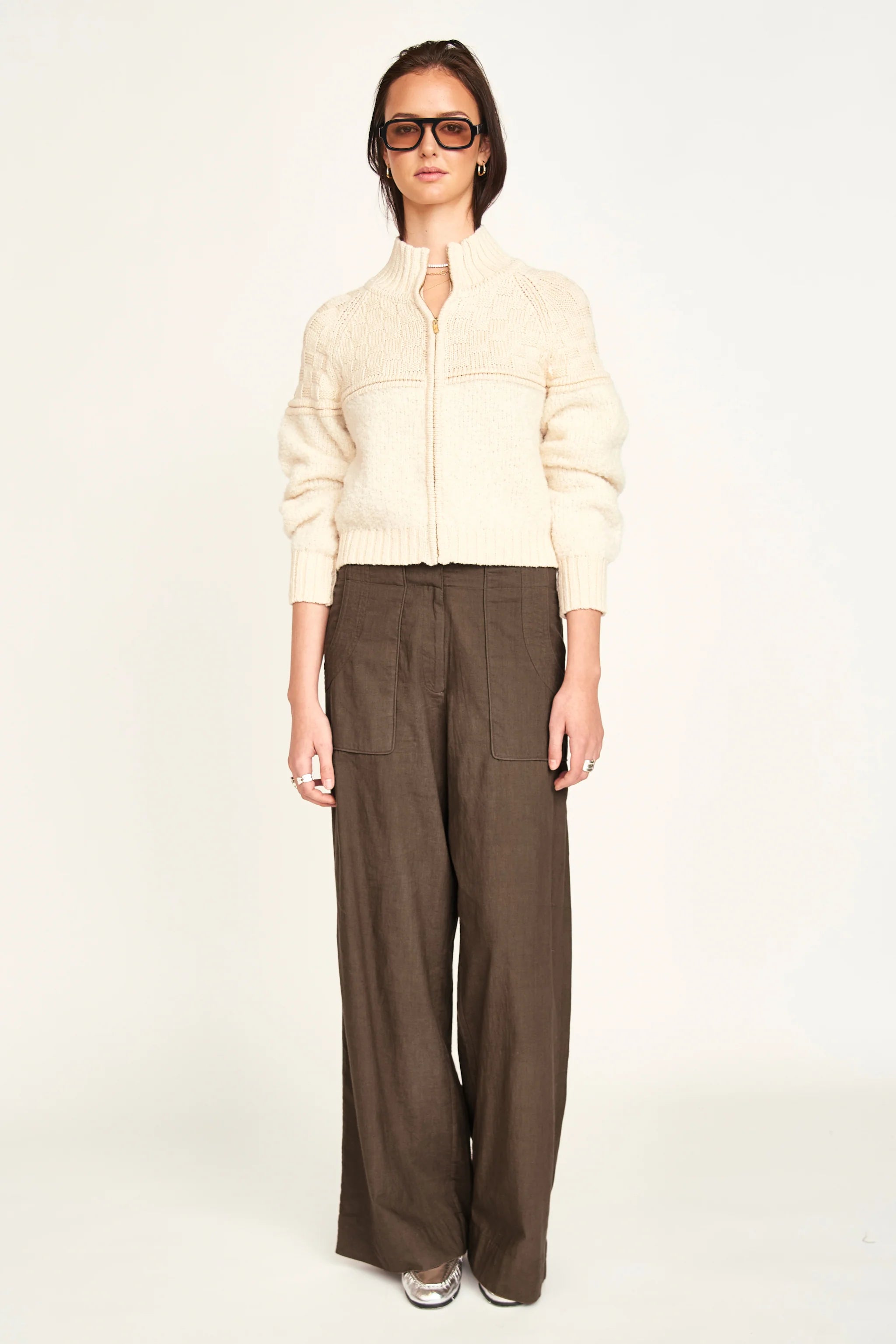 Klosters Zip Sweater in Alabaster