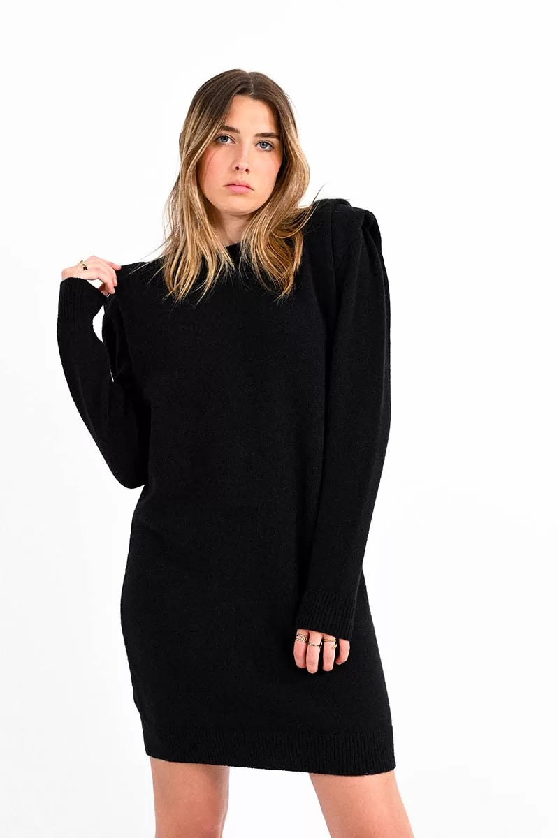 Young Ladies Knitted Dress in Black