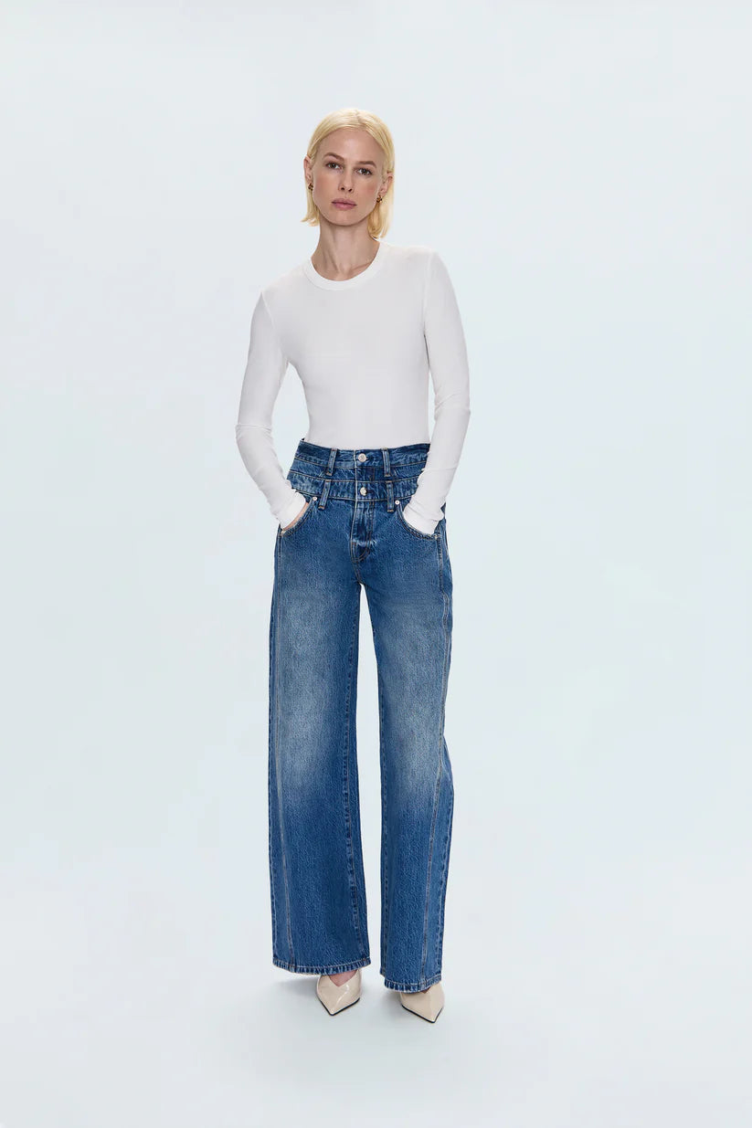 Caleb High Rise Jean in Echo