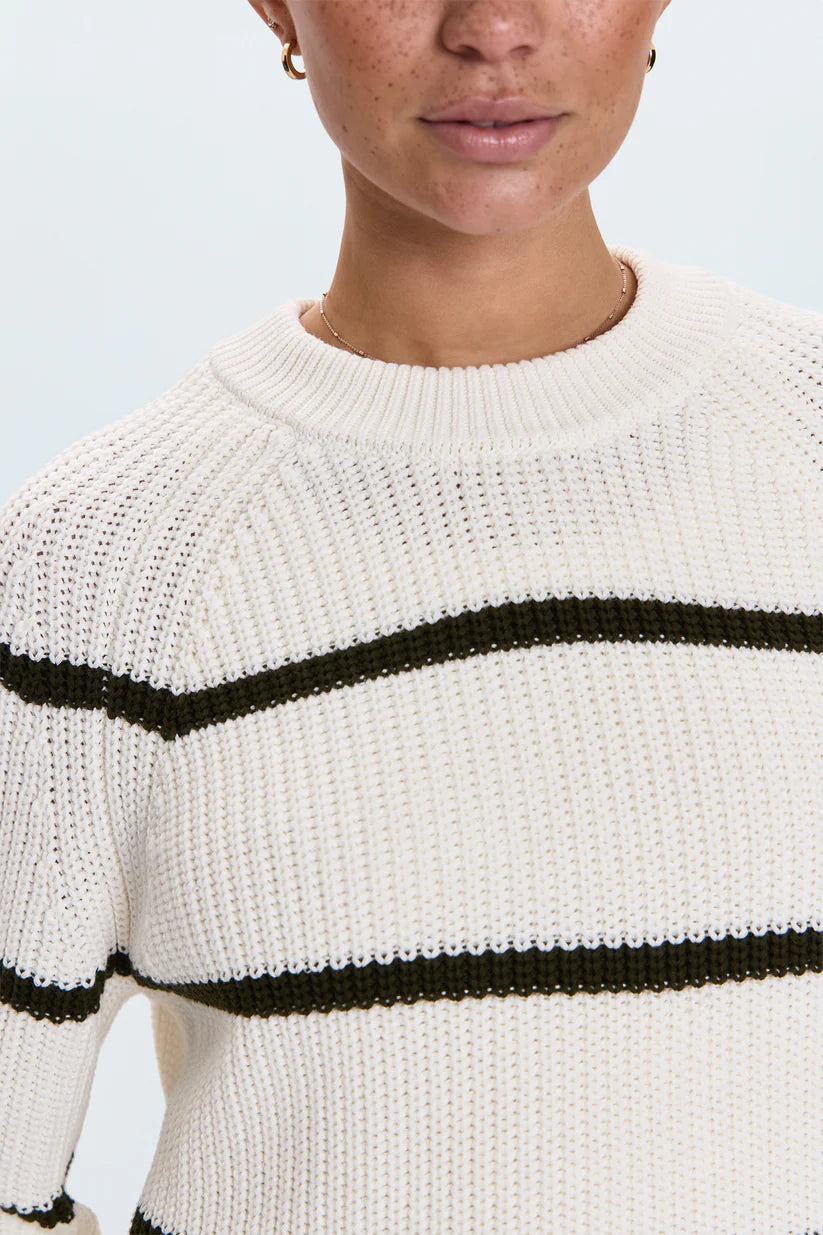 Edie Sweater in Olive Stripe