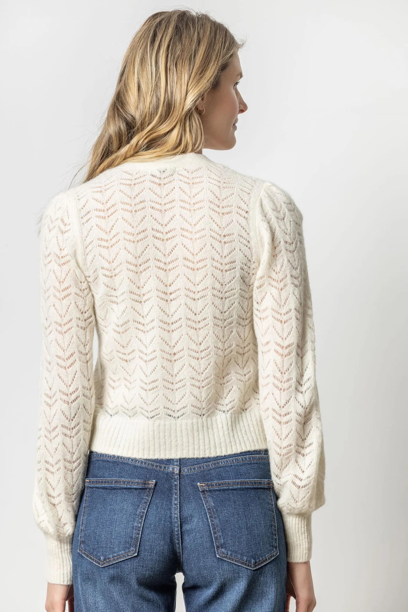 Full Sleeve Cardigan Sweater in Ivory