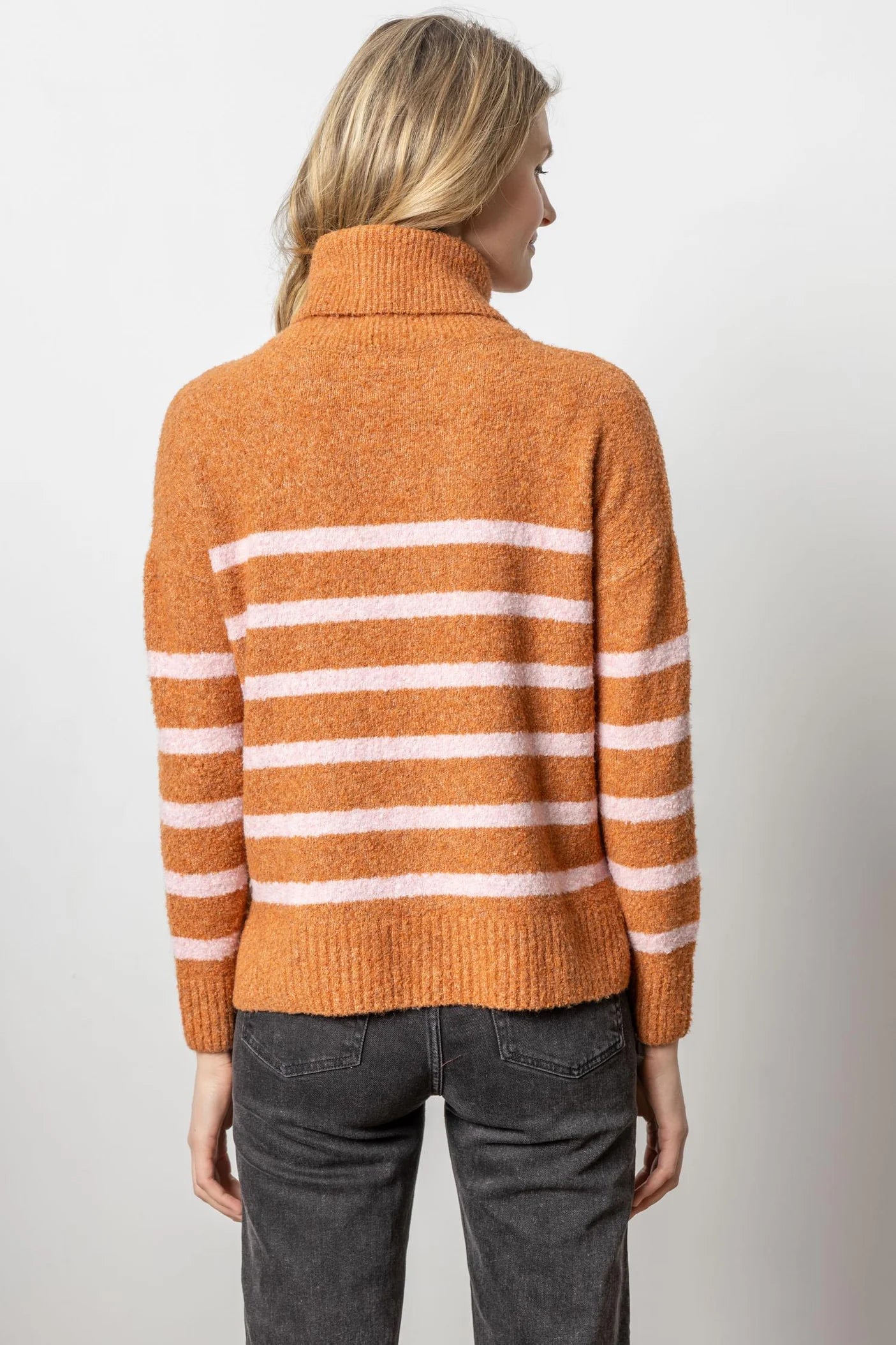 Striped Turtleneck Sweater in Nutmeg Stripe