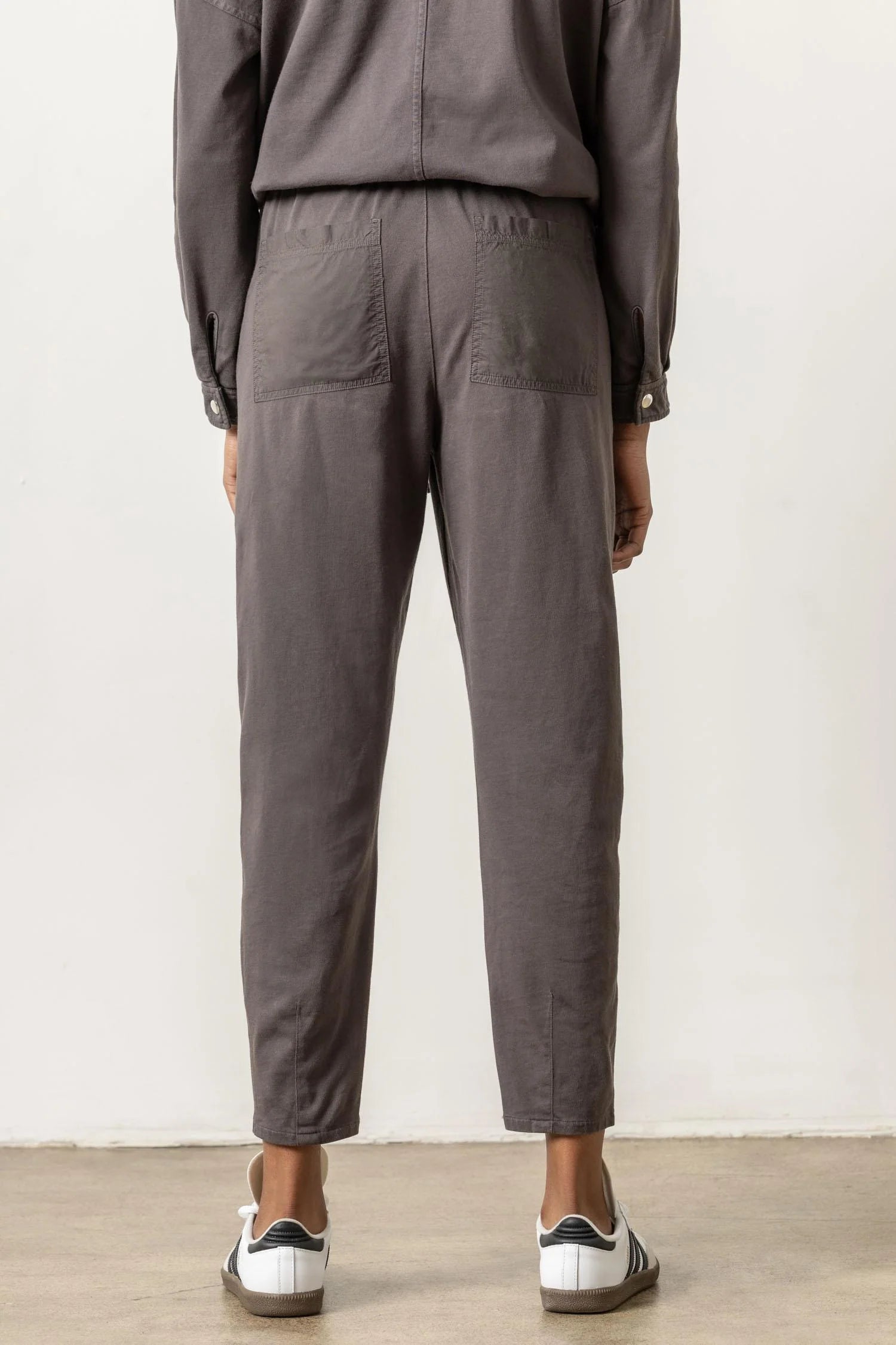 Tie Waist Utility Pant in Iron