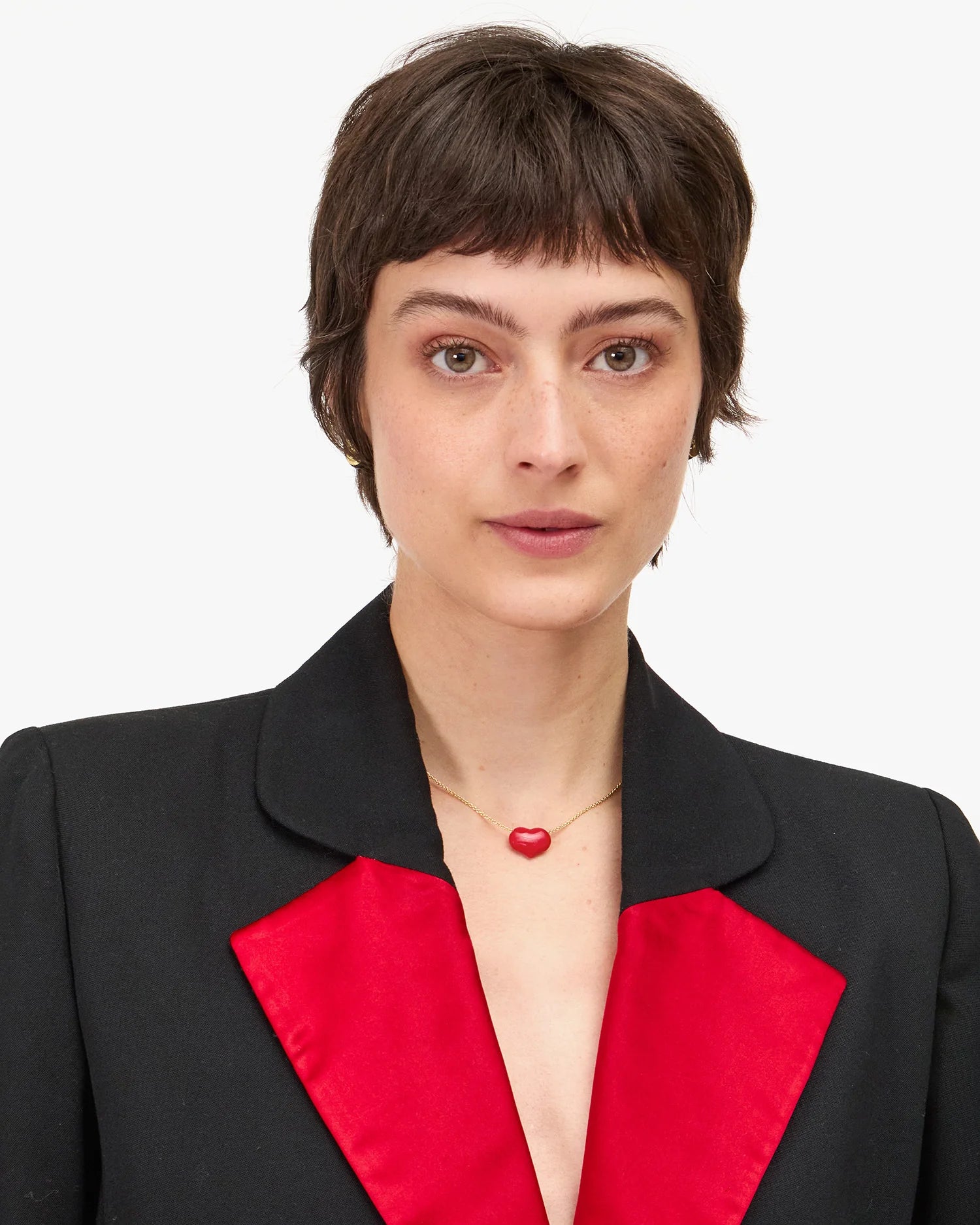 Petite Mylar Heart Necklace in Poppy