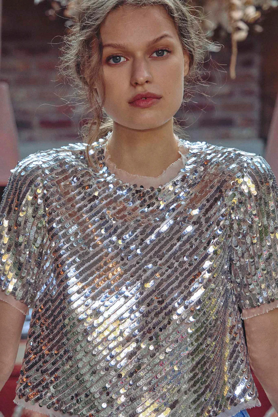 Pixie Top in Rose Sequin