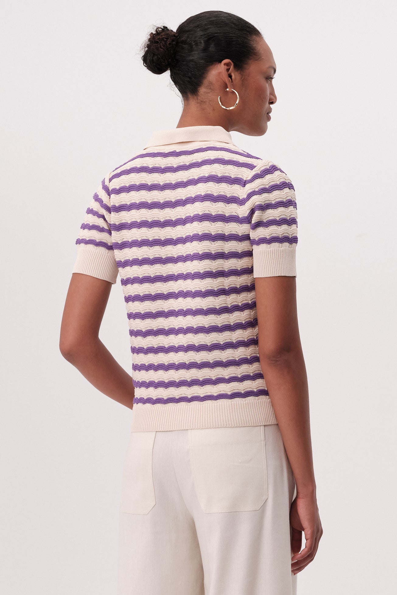 Priscila K. Blouse in Beige/Lilac