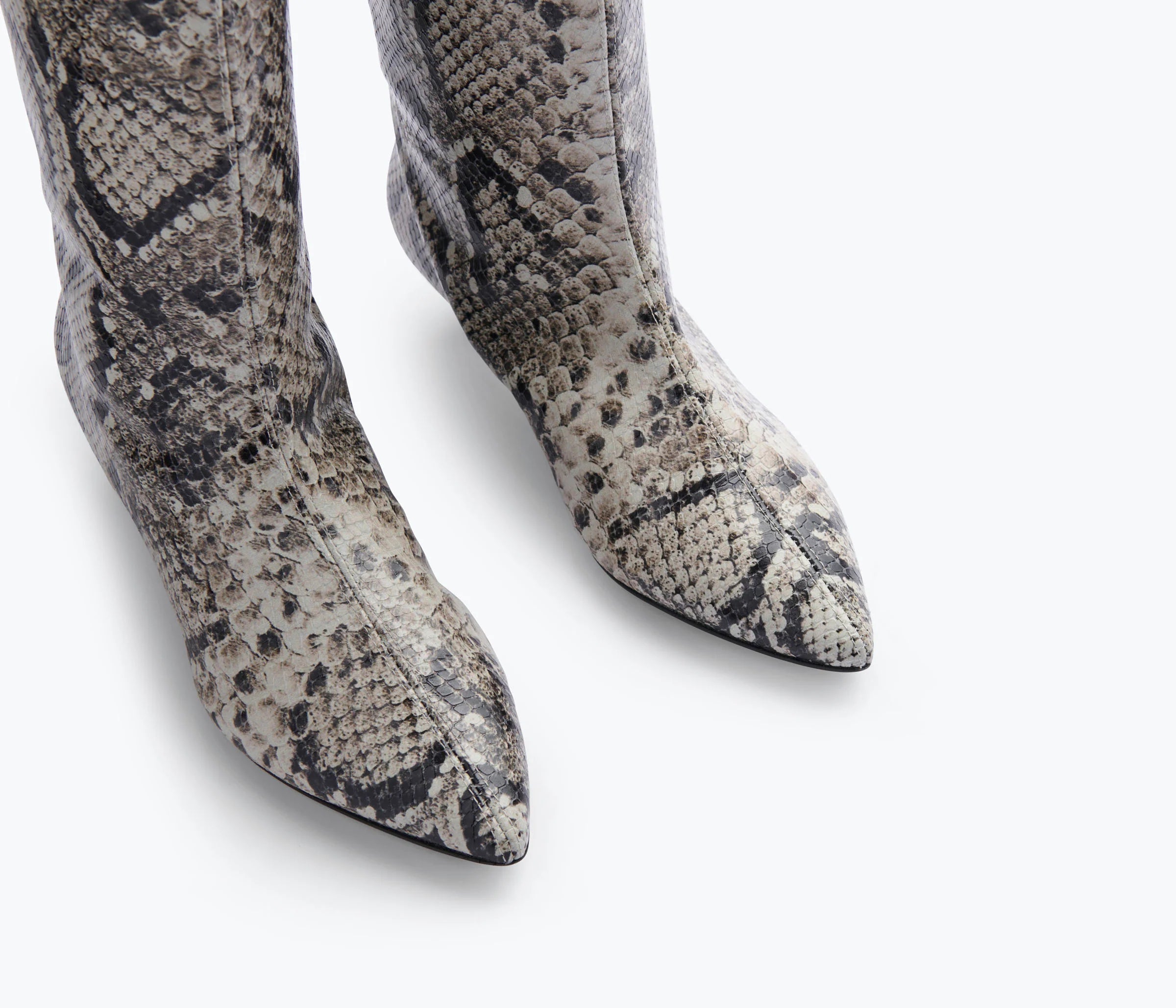 Robyn Boot in B&W Embossed Snake