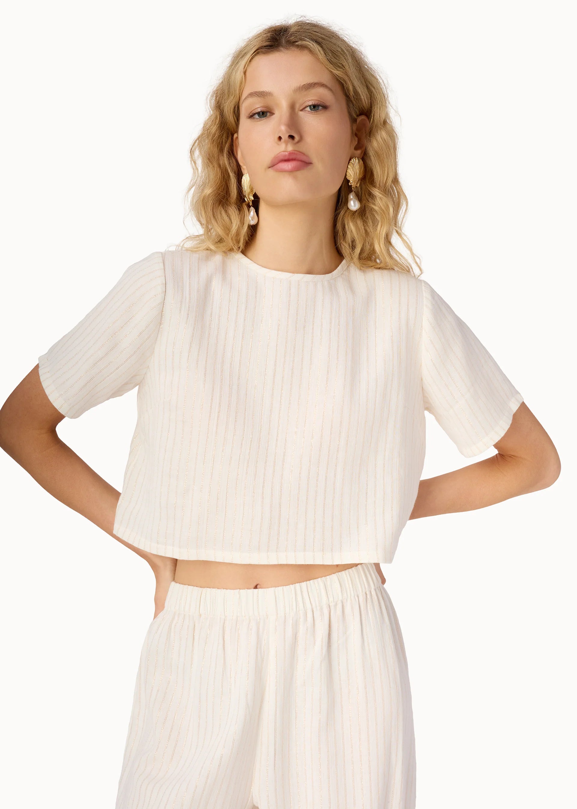 Mica Metallic Cotton Tee