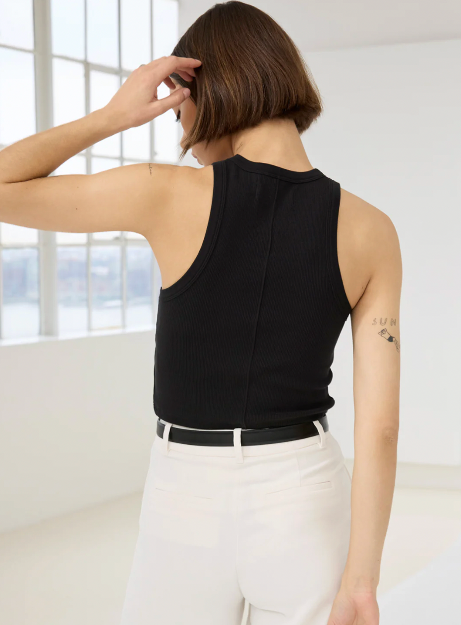 The Cropped Not So Basic Tank in Black