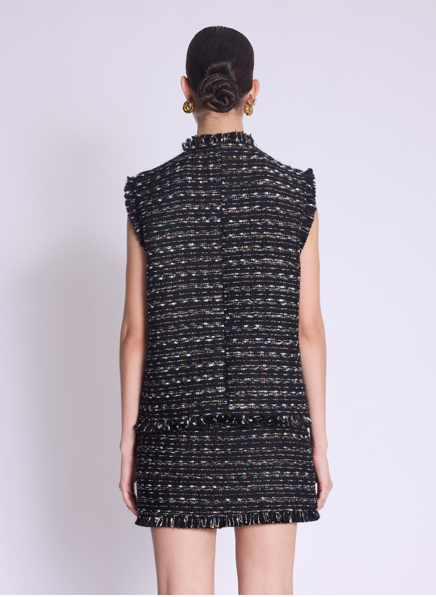 Vador Tweed Vest in Black