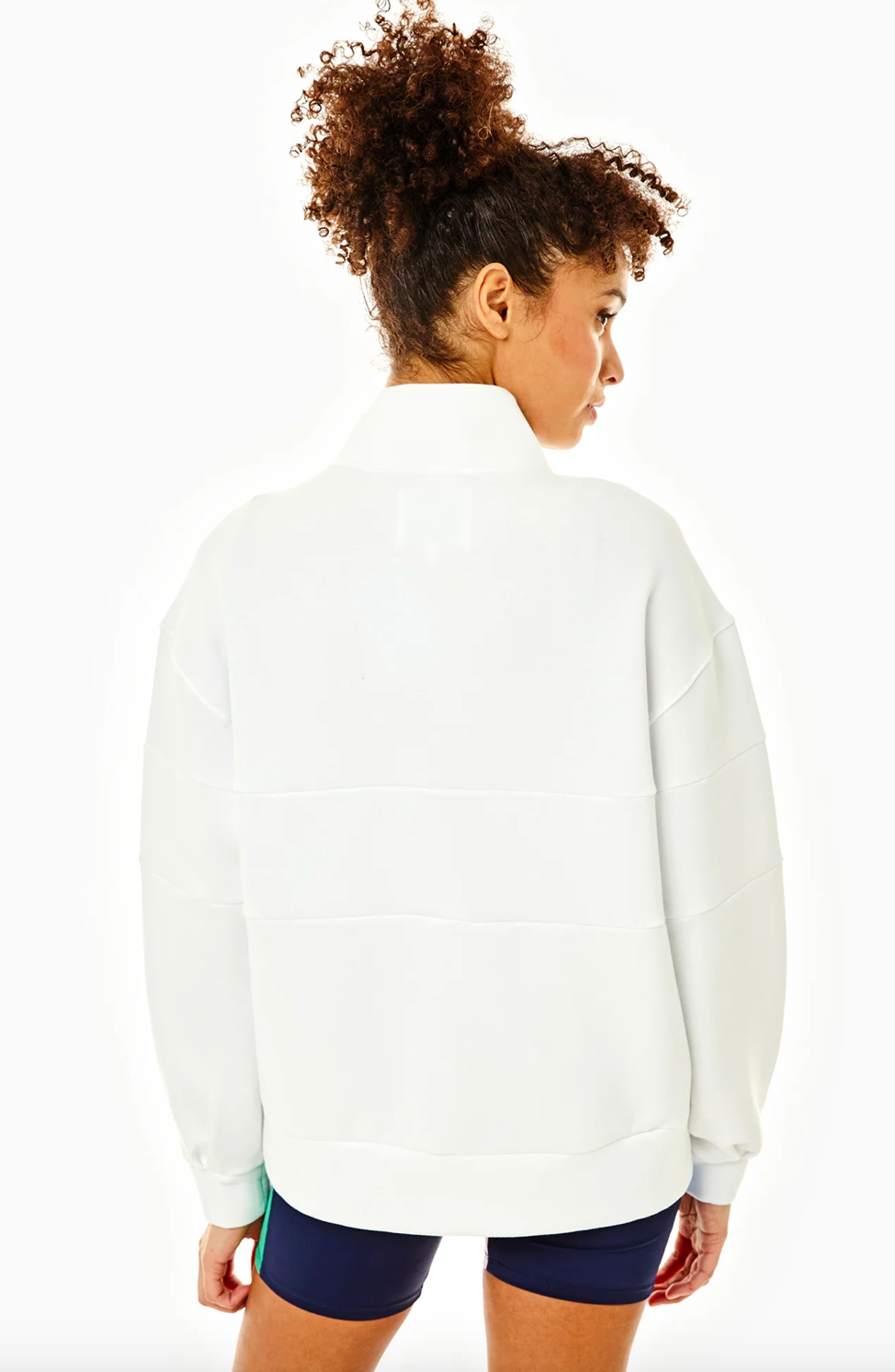 Varsity Quarter Zip in White