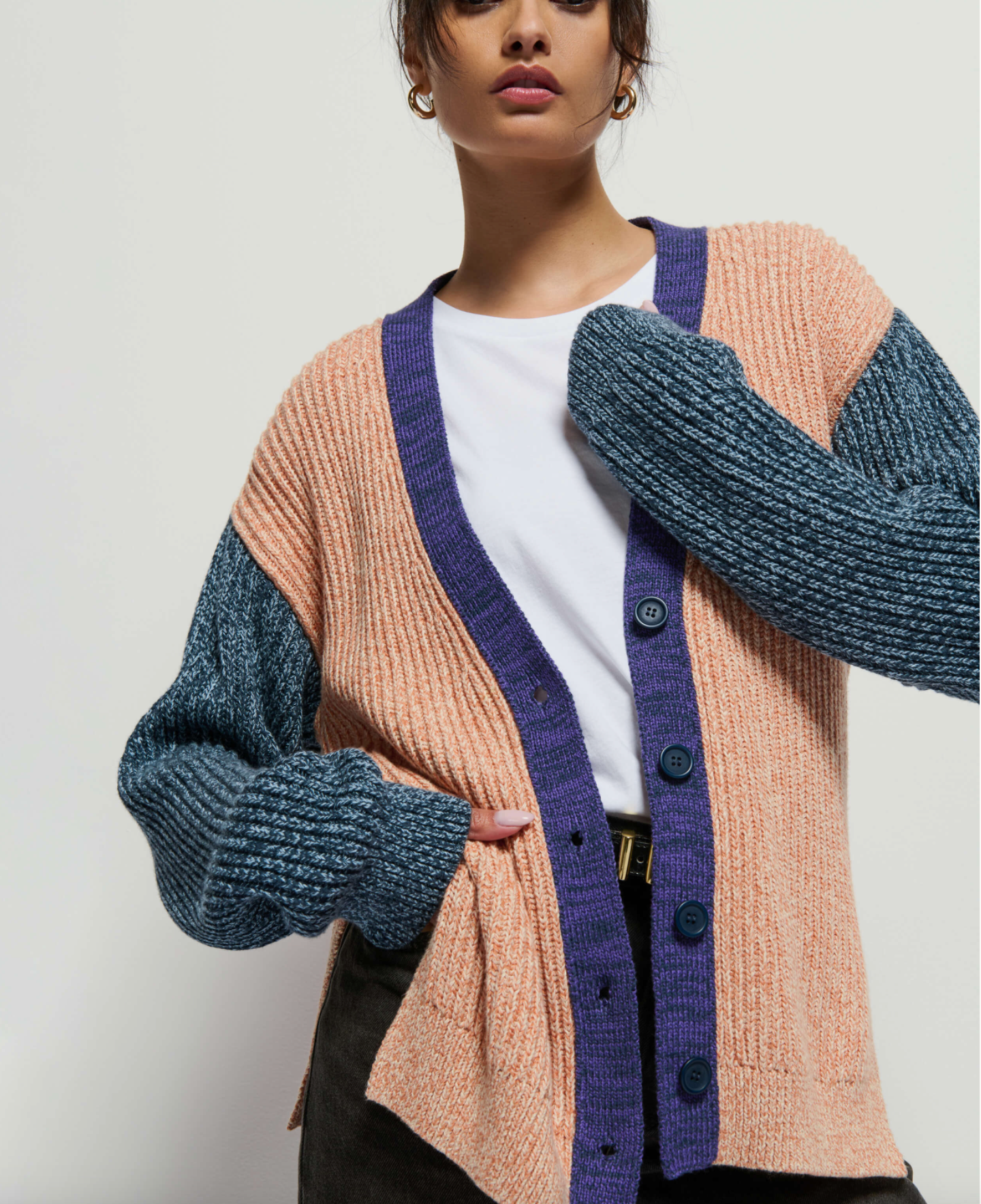 Sadie Marie Cardigan in Color Block Pheasant