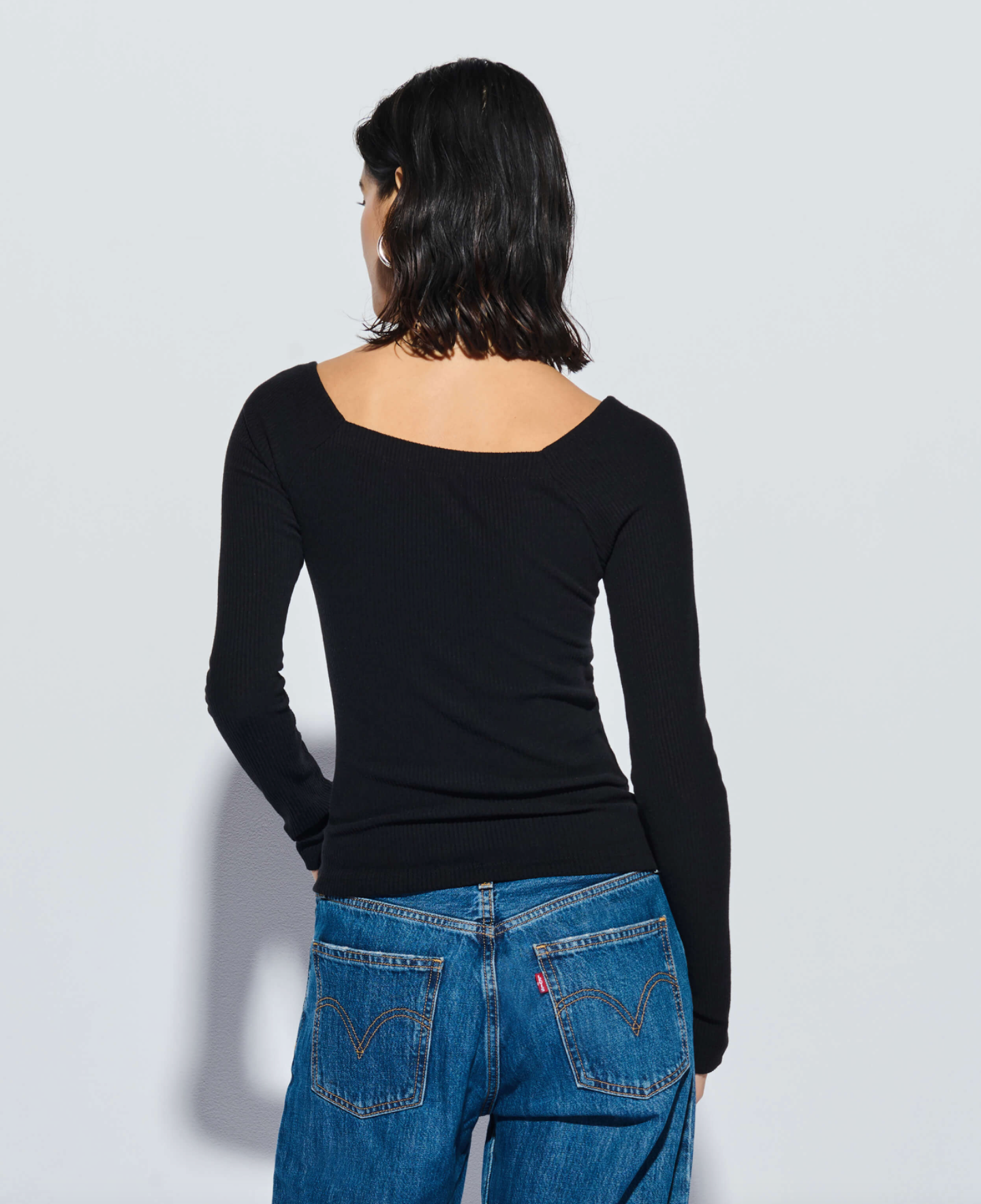 Lani Long Sleeve Top in Jet Black