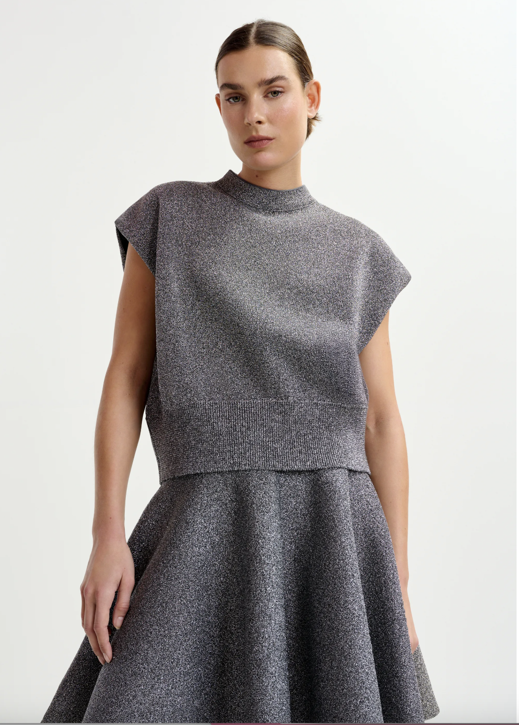 Itdance Lurex Knitted pullover in Black