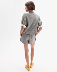 Short Sleeve Oversized Sweatshirt in Splatter
